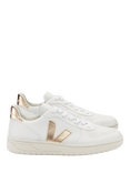 VEJA V10 Leather Trainers, White/Platine