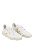 VEJA V10 Leather Trainers, White/Platine