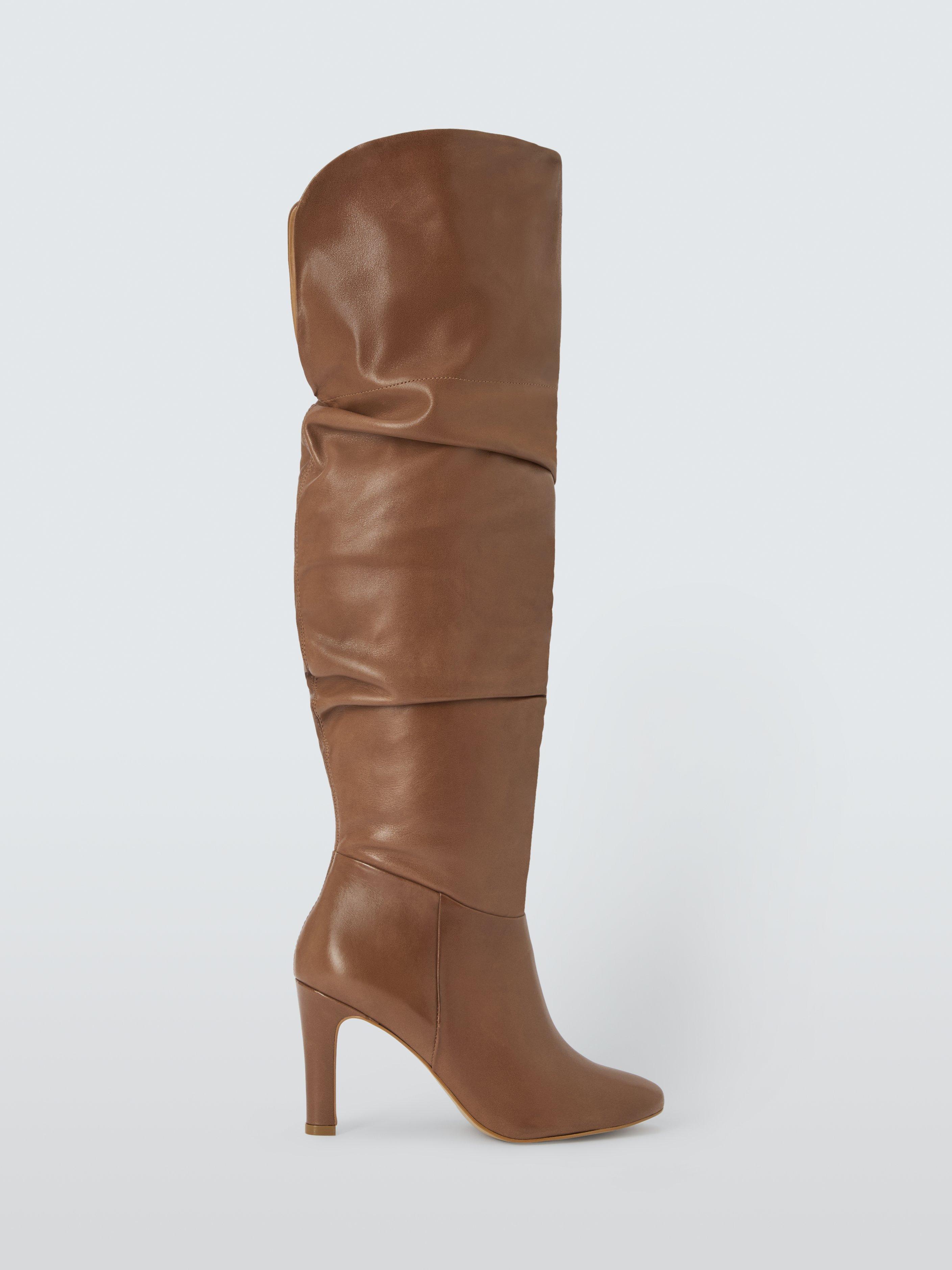 Tan leather over the knee boots on sale