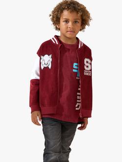 Angel & Rocket Kids' Sonic Colour Block Cord Jacket, Red/White, Red/White