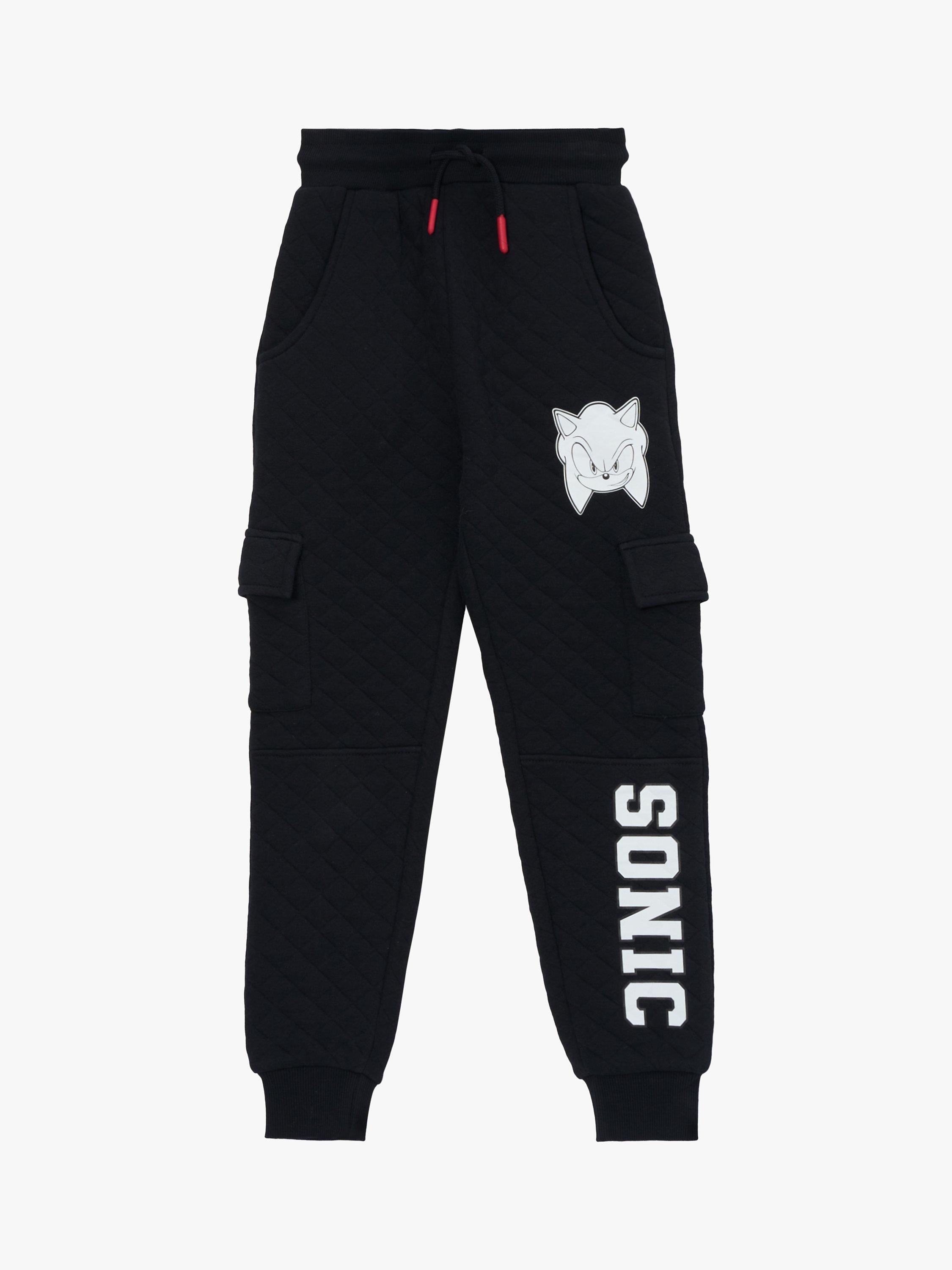Product image 4 of 6, which shows Angel & Rocket Kids' Sonic Cargo Joggers, Black/White, 3-4 years