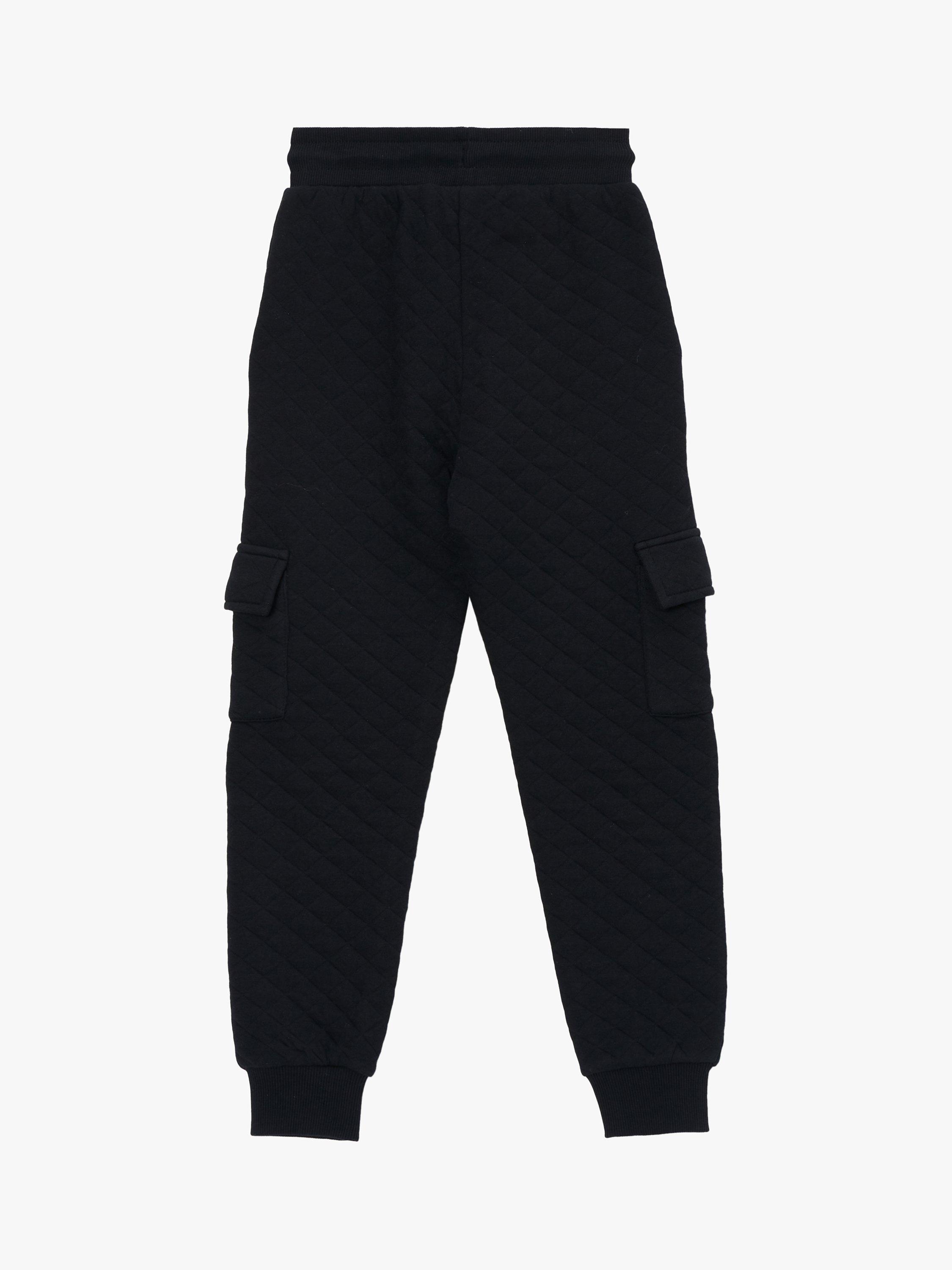 Product image 5 of 6, which shows Angel & Rocket Kids' Sonic Cargo Joggers, Black/White, 3-4 years