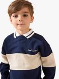 Angel & Rocket Kids' Varsity Rugby Sweatshirt, Navy