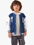 Angel & Rocket Kids' Minecraft Colour Block Varsity Jacket, Navy/Multi