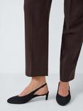 John Lewis Arya Suede Almond Toe Slingback Court Shoes, Black