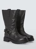 John Lewis Parkes Leather Biker Boots, Black