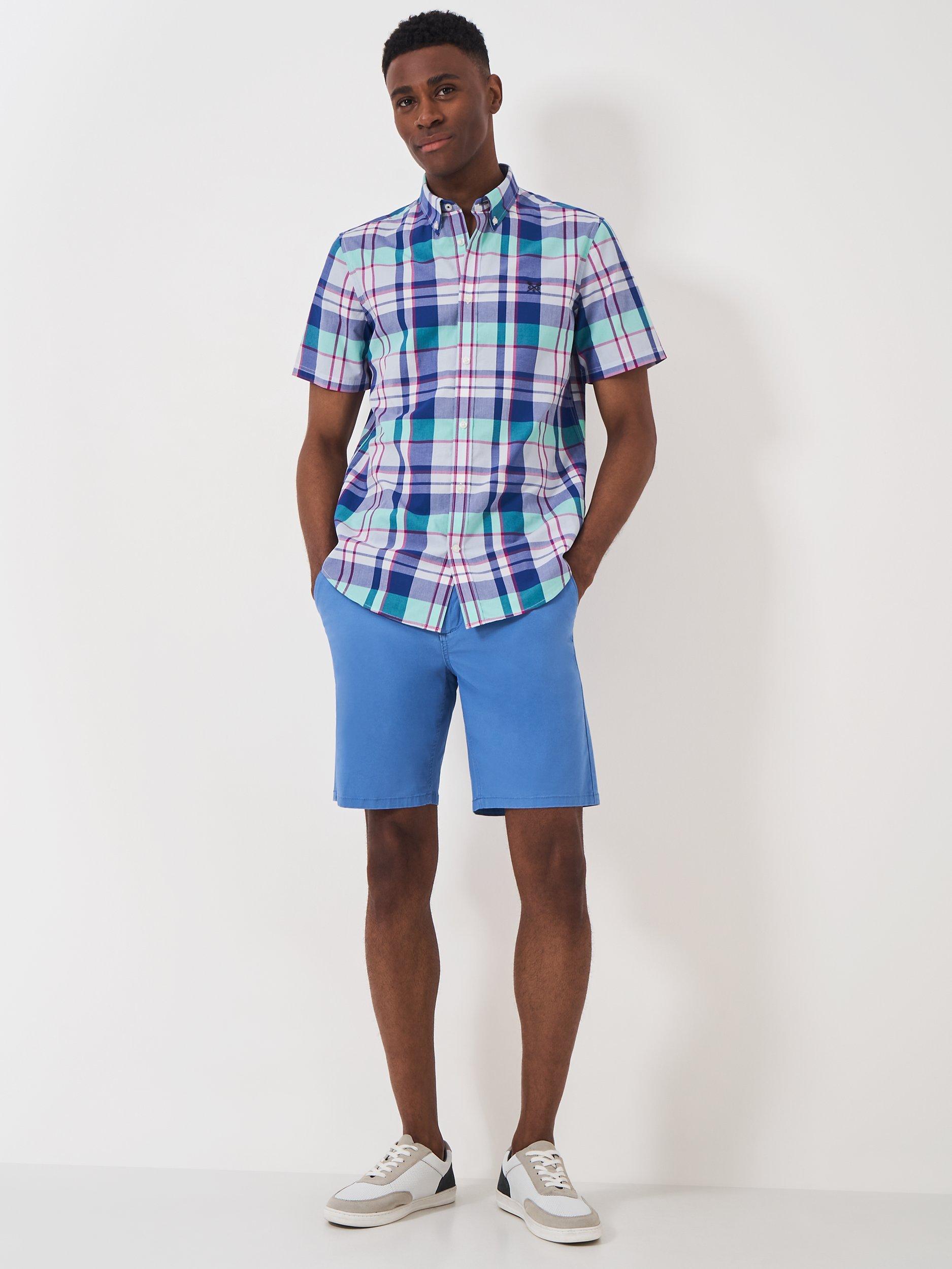 Product image 3 of 5, which shows Crew Clothing Cotton Check Shirt, Mid Blue/Multi, L