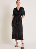 Monsoon Clea Spot Dress, Black