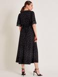 Monsoon Clea Spot Dress, Black