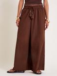 Monsoon Yara Cotton Wide Leg Trousers