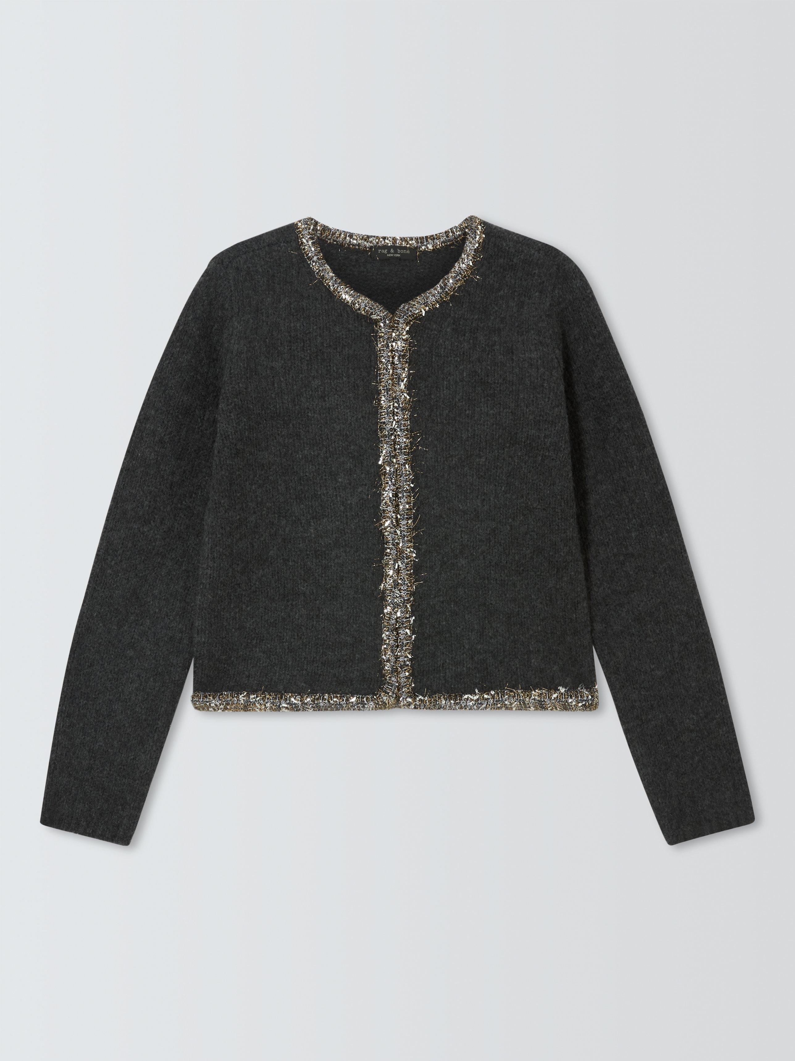 rag bone Davies Wool Blend Cardigan Charcoal