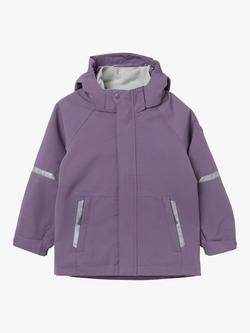 Polarn O. Pyret Kids' Wind & Waterproof Shell Coat, Purple, Purple