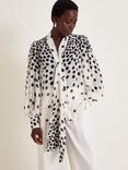 Monsoon Octavia Spot Top, Ivory/Black