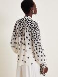 Monsoon Octavia Spot Top, Ivory/Black