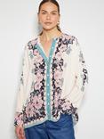 Monsoon Katrina Floral Blouse, Ivory/Multi