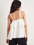 Monsoon Aesha Frill Camisole Top, White