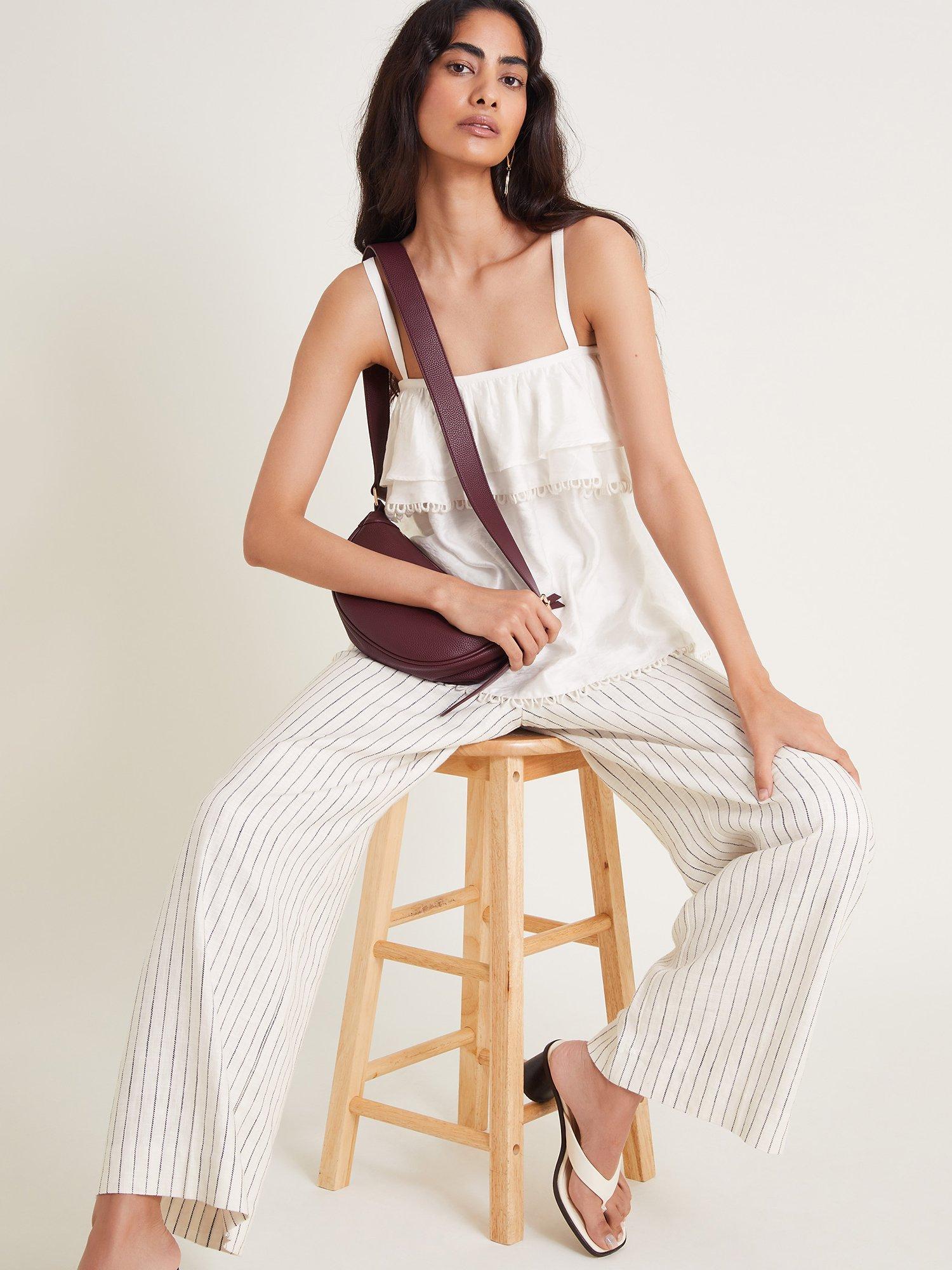 Product image 5 of 6, which shows Monsoon Aesha Frill Camisole Top, White, XXL
