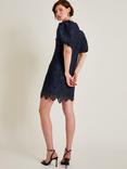 Monsoon Lila Lace Tunic Dress, Navy