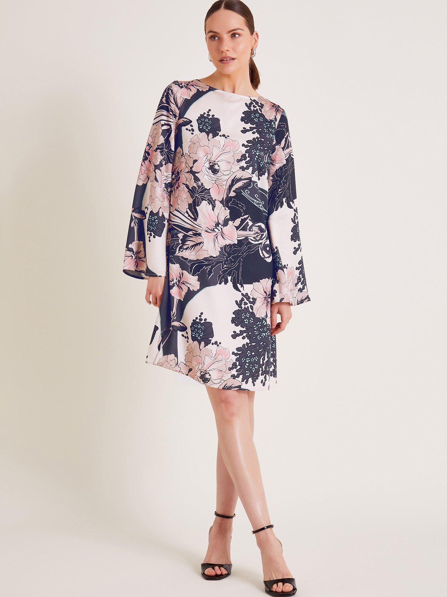 Monsoon Kathryn Floral Tunic Dress, Blush