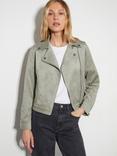 Monsoon Birdy Suedette Biker Jacket, Mink