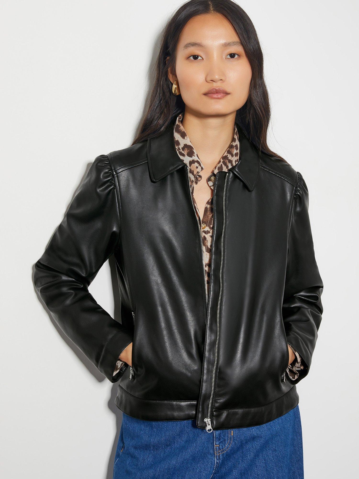 Product image 1 of 4, which shows Monsoon Bella Bomber Jacket, Black, S