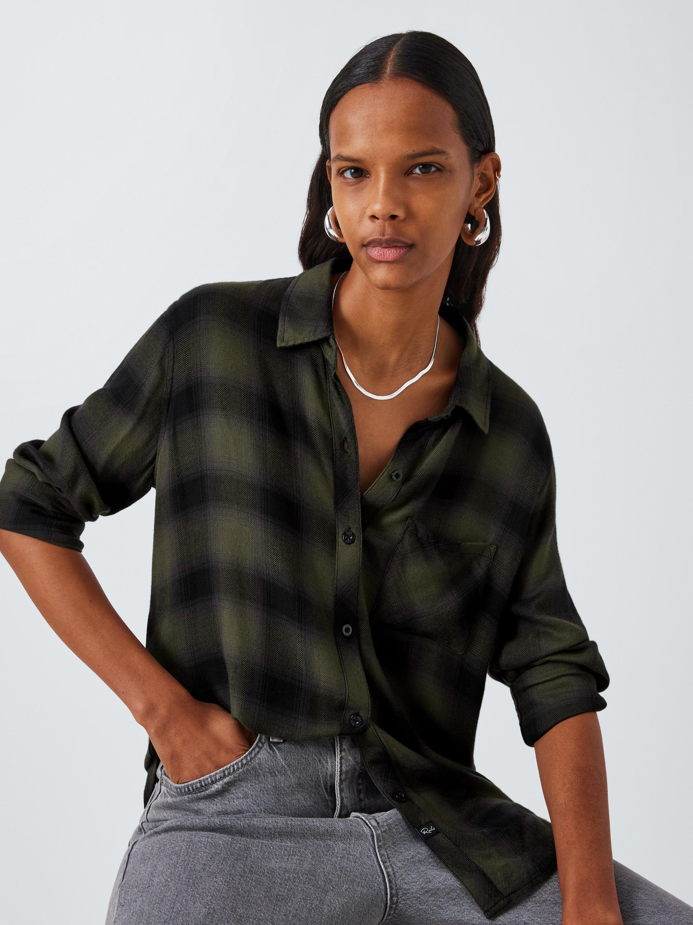 Rails Hunter Plaid Check Shirt Olive Shadow Onyx