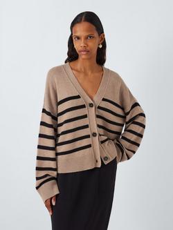 Rails Geneva Stripe Wool Cashmere Blend Cardigan, Natural/Multi, Natural/Multi