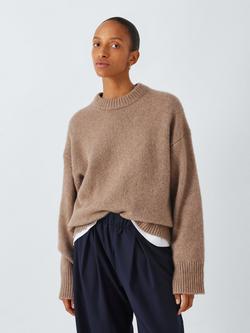 Rails Miranda Cashmere Silk Crew Neck Jumper, Brown, Brown