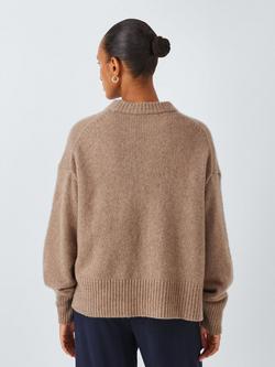 Rails Miranda Cashmere Silk Crew Neck Jumper, Brown - view 2, Brown