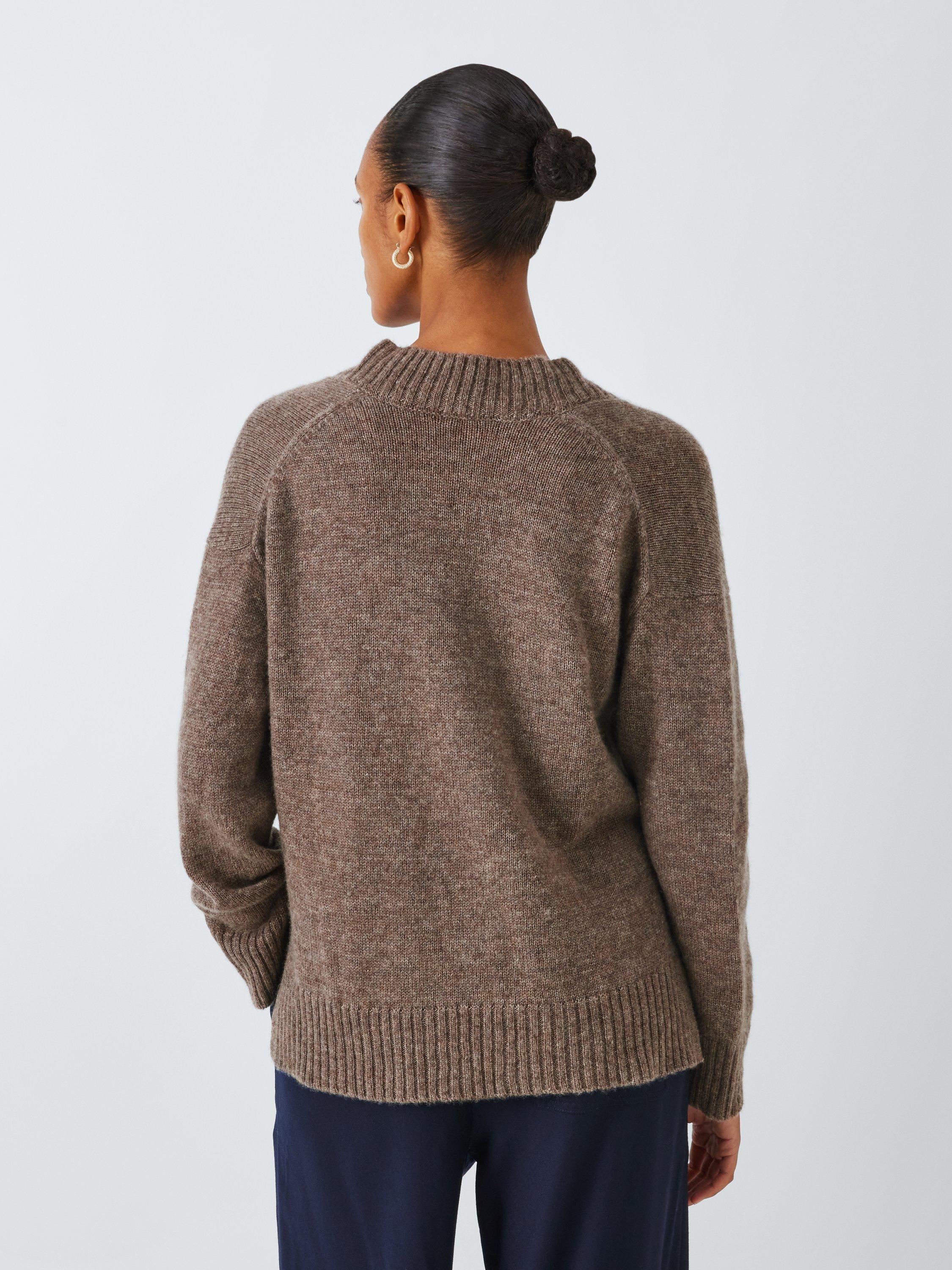 Product image 2 of 6, which shows Rails Gisella Cashmere Silk V-Neck Jumper, Brown, XS