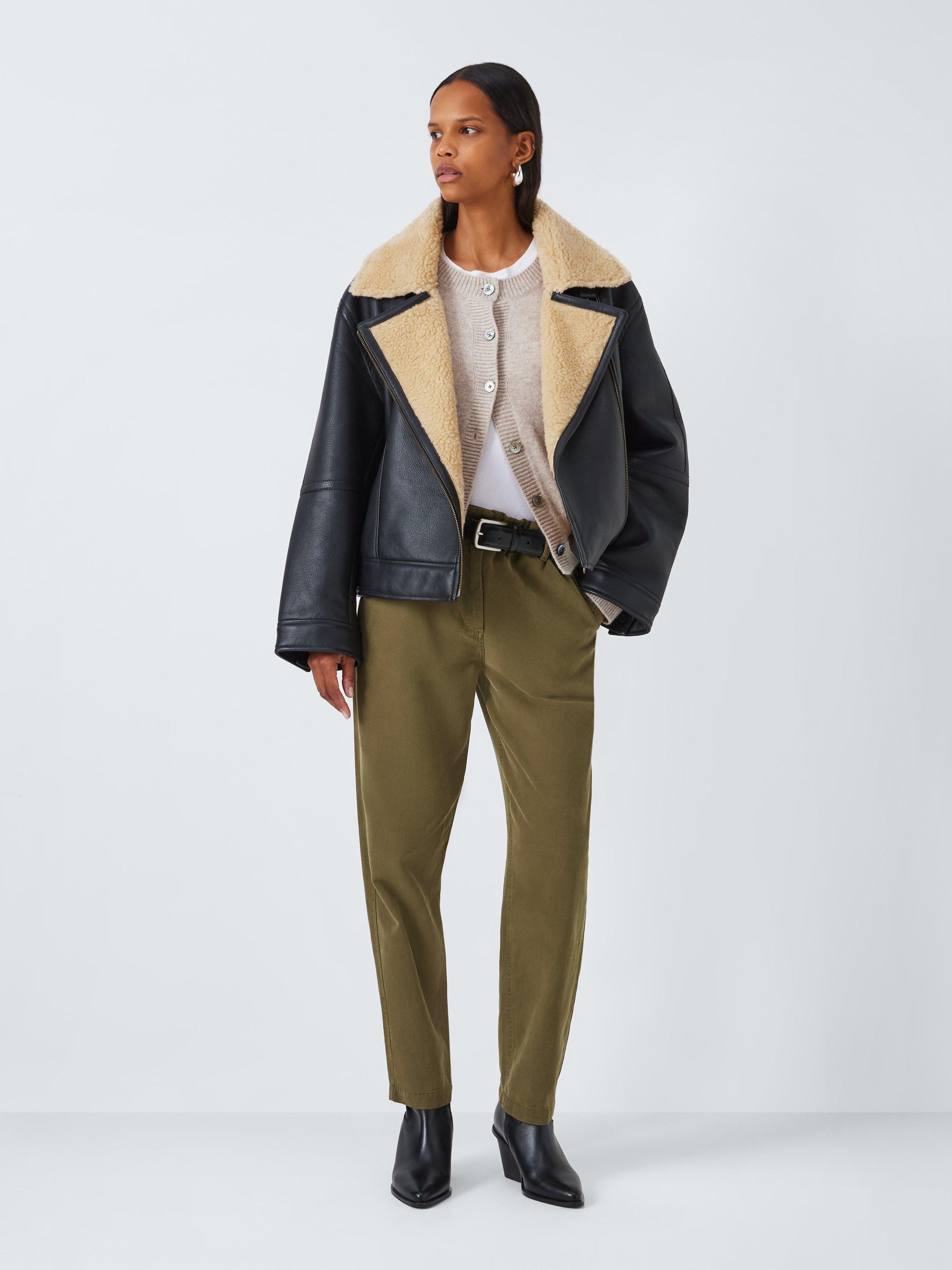 Product image 3 of 6, which shows Rails Lira Paperbag Waistband Trousers, Dark Olive, M