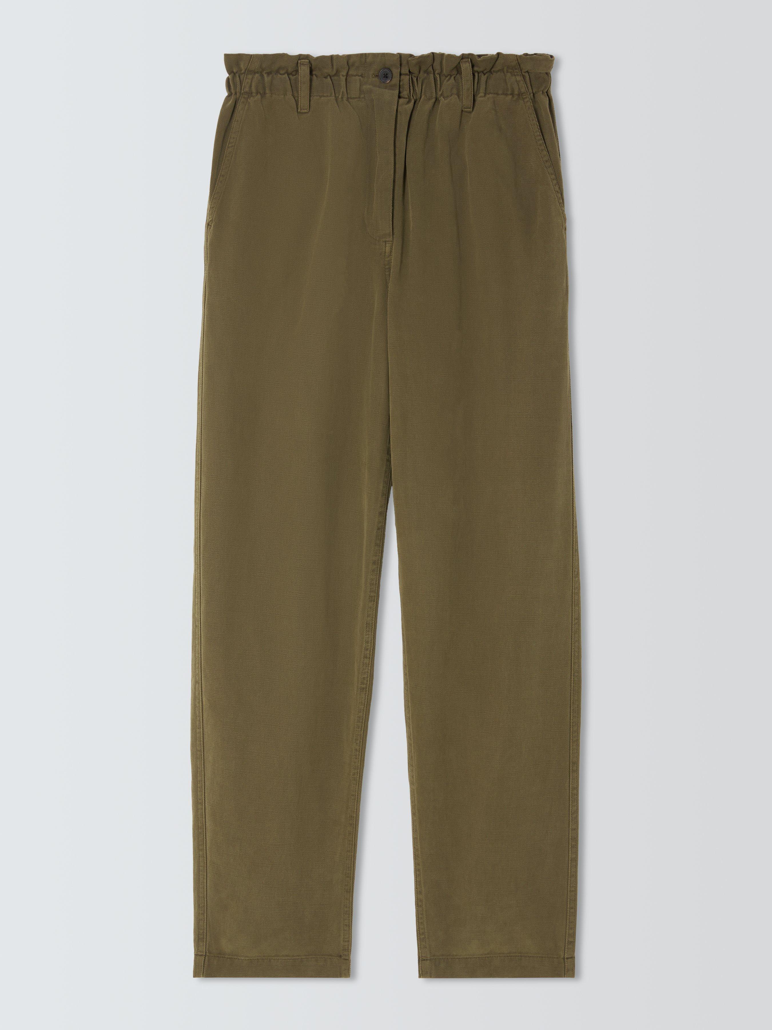 Product image 4 of 6, which shows Rails Lira Paperbag Waistband Trousers, Dark Olive, M