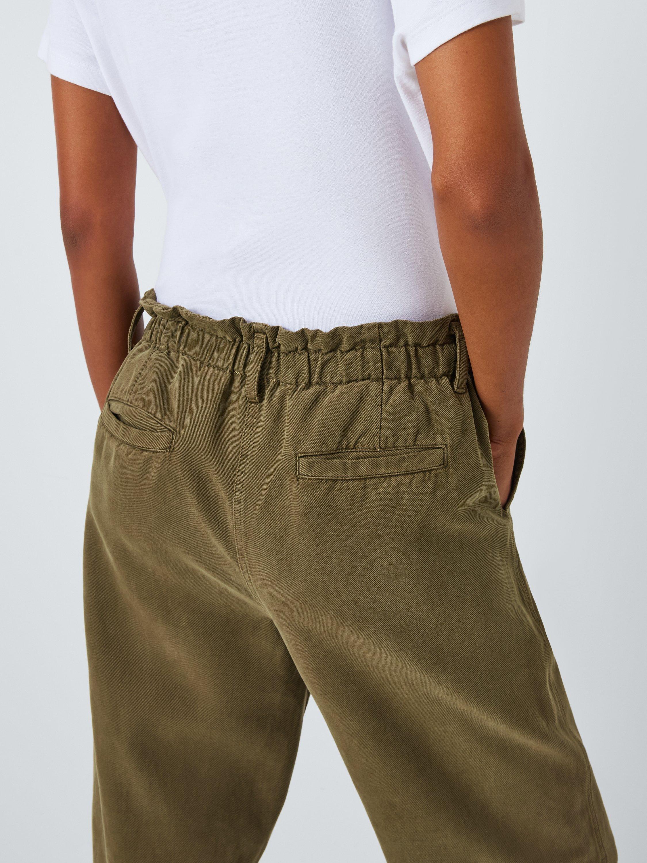 Product image 6 of 6, which shows Rails Lira Paperbag Waistband Trousers, Dark Olive, M