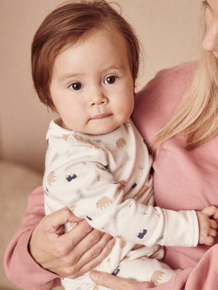 MORI Baby Pyjamas, Bear Print - view 2, Bear Print