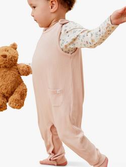 MORI Baby Ribbed Romper, Blush, Blush
