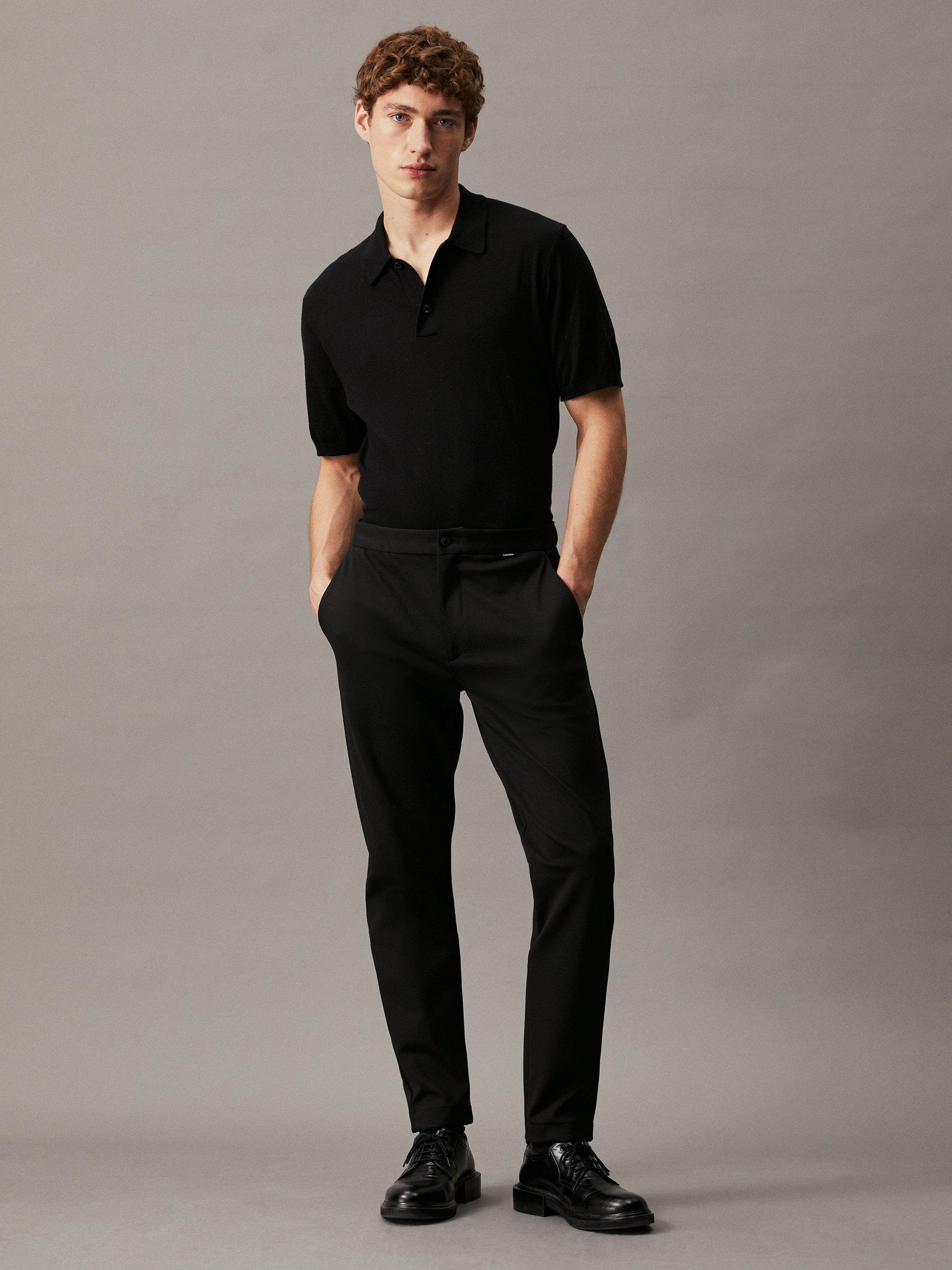 Product image 1 of 4, which shows Calvin Klein Comfort Knit Tousers, Ck Black, 29R