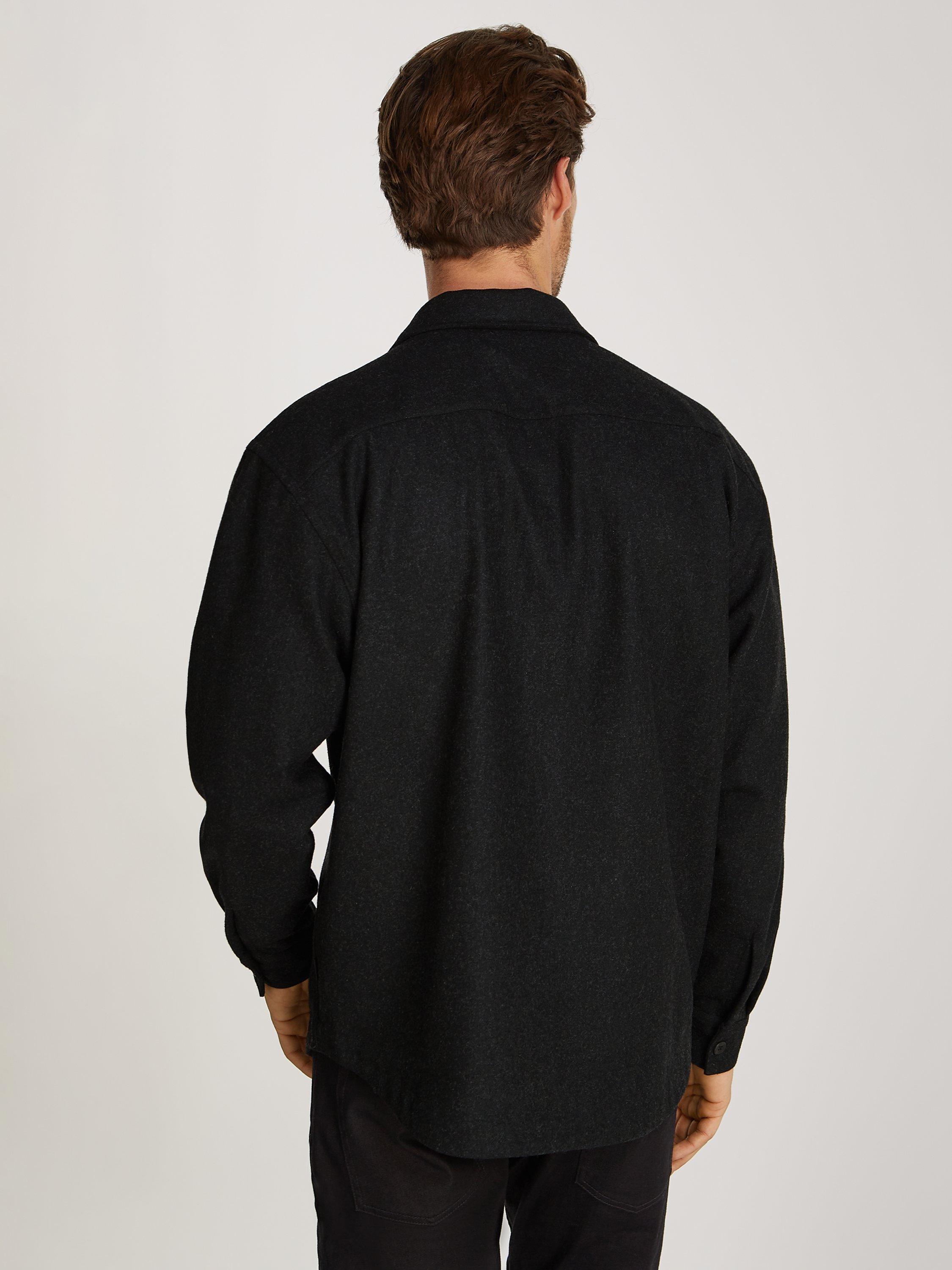 Product image 2 of 6, which shows Calvin Klein Jeans Wool Blend Overshirt, Ck Black, L