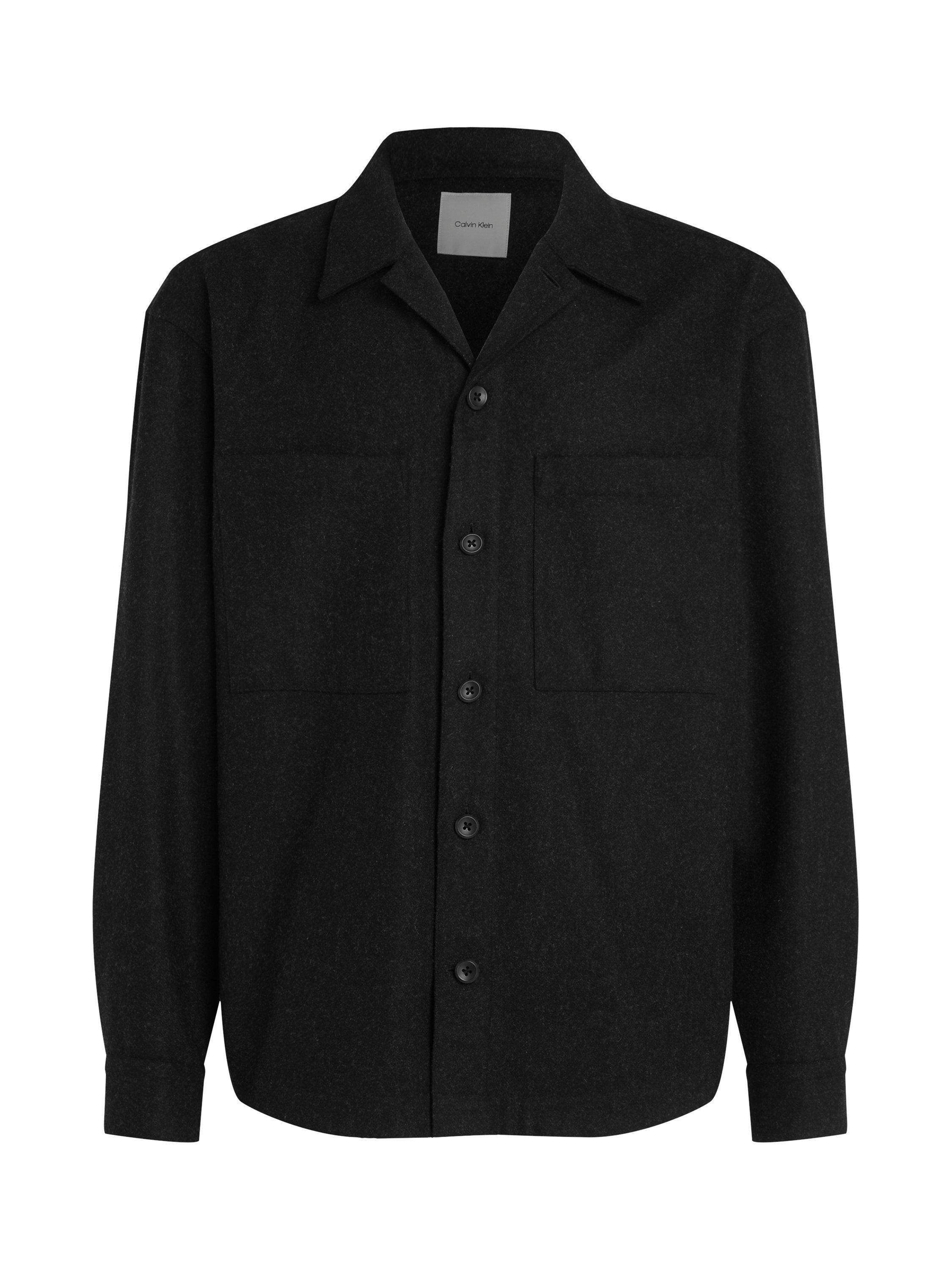Product image 4 of 6, which shows Calvin Klein Jeans Wool Blend Overshirt, Ck Black, L