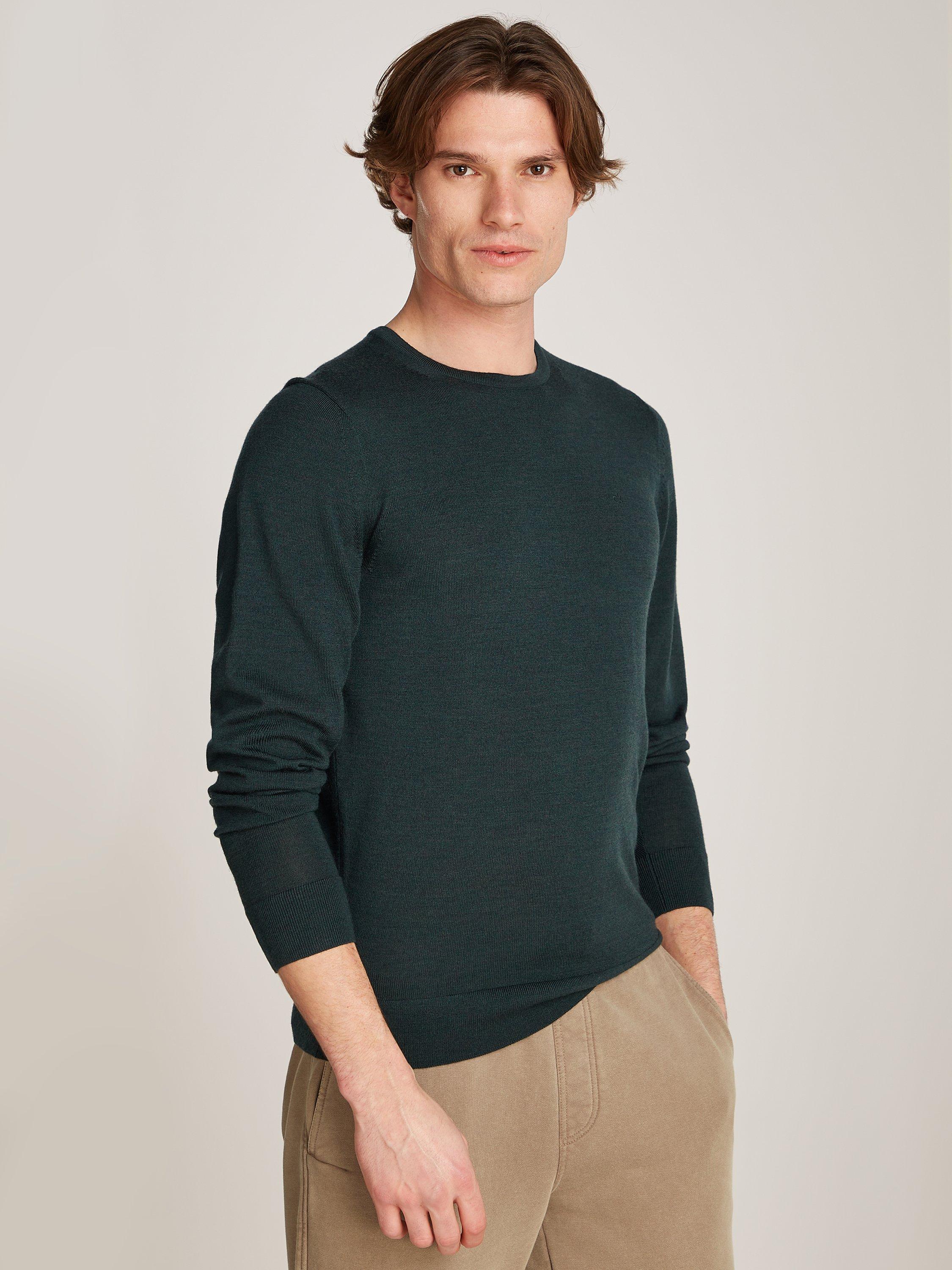 Calvin Klein Jeans Wool Pullover Sweater Midnight Forest