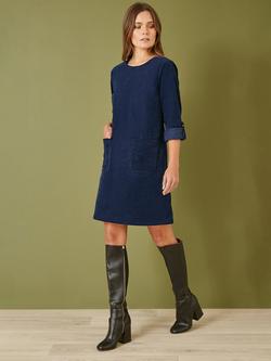 Yumi Corduroy Tunic Dress - view 2, Navy