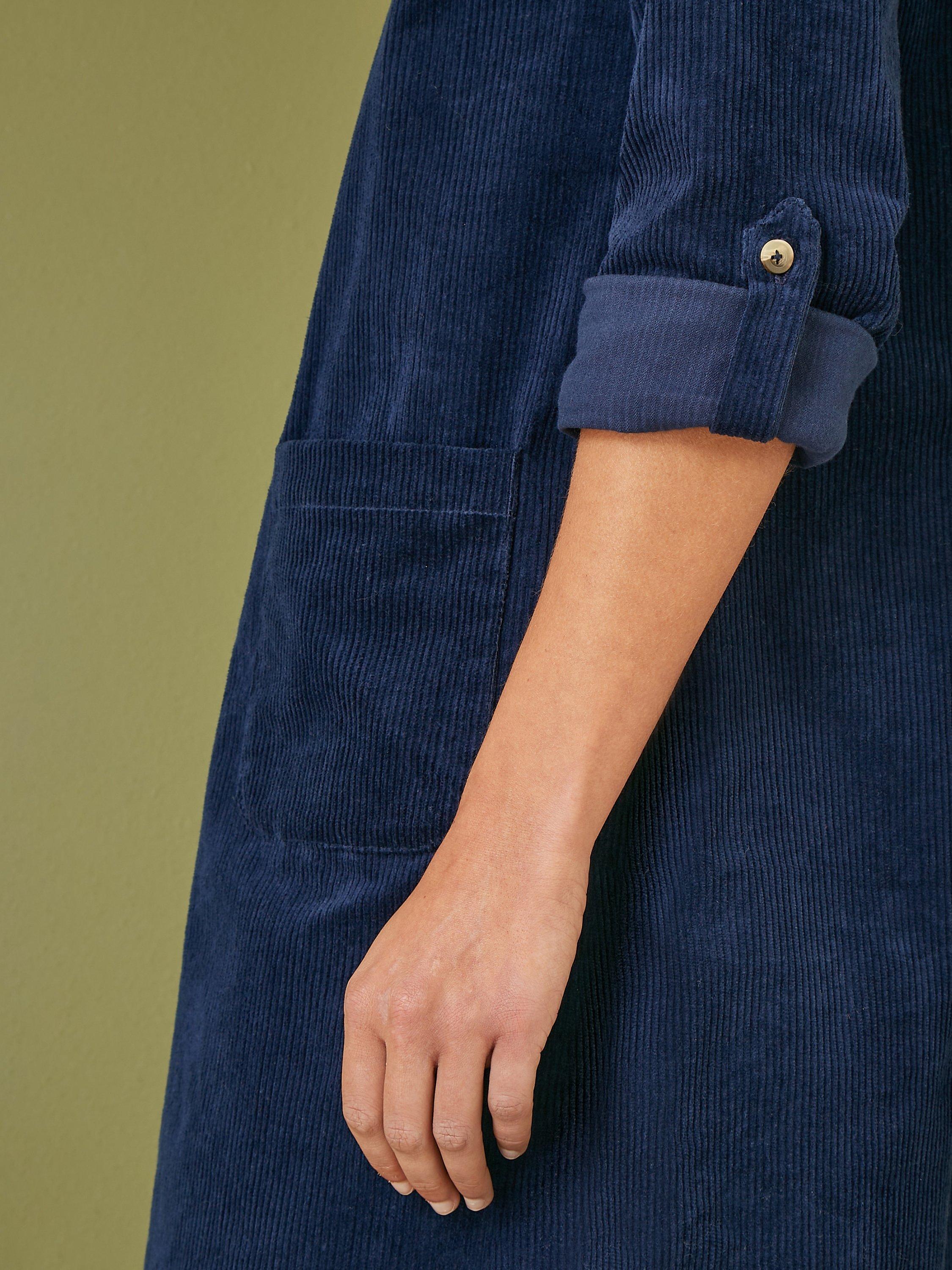 Product image 4 of 5, which shows Yumi Corduroy Tunic Dress, Navy, 8
