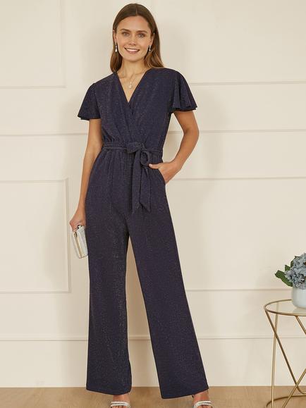 Yumi Sparkle Stretch Jumpsuit, Navy, Navy
