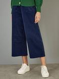 Yumi Corduroy Wide Leg Trousers, Green, Navy