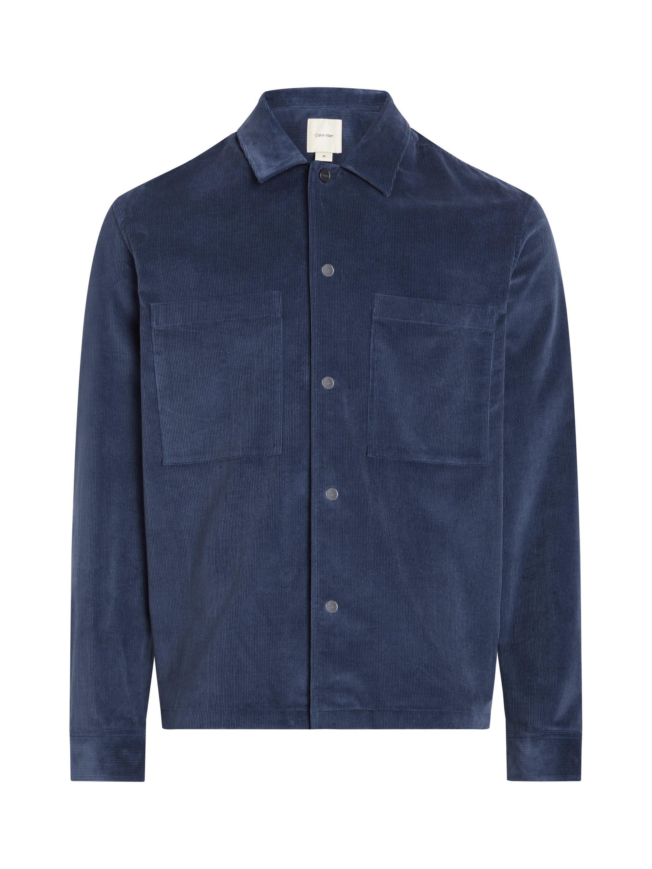 Calvin Klein Jeans Cotton Blend Regular Fit Micro Cord Shirt, Ink