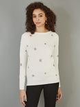 Yumi Foil Stars Jumper, Ivory