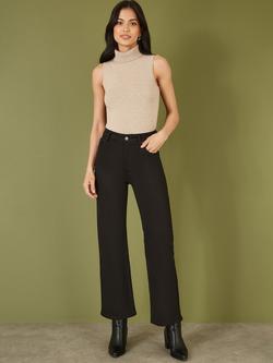 Yumi Stretch Canvas Jeans, Black, Black