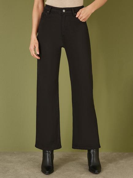 Yumi Stretch Canvas Jeans, Black - view 2, Black