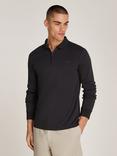 Calvin Klein Jeans Liquid Touch Zip Neck Knit Polo Top, Ck Black