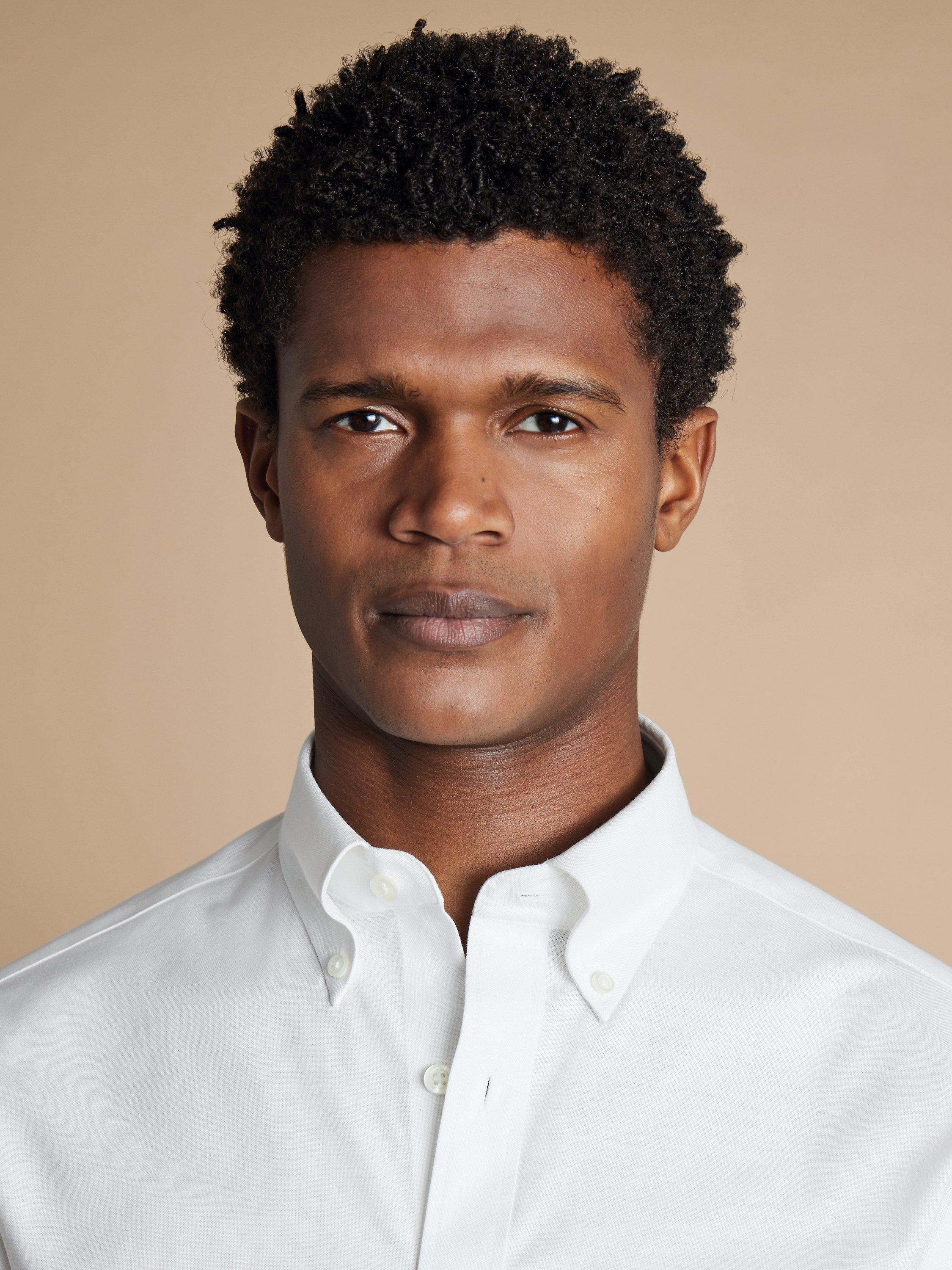 Product image 2 of 7, which shows Charles Tyrwhitt Cotton Stretch Non-Iron Shirt, White, S