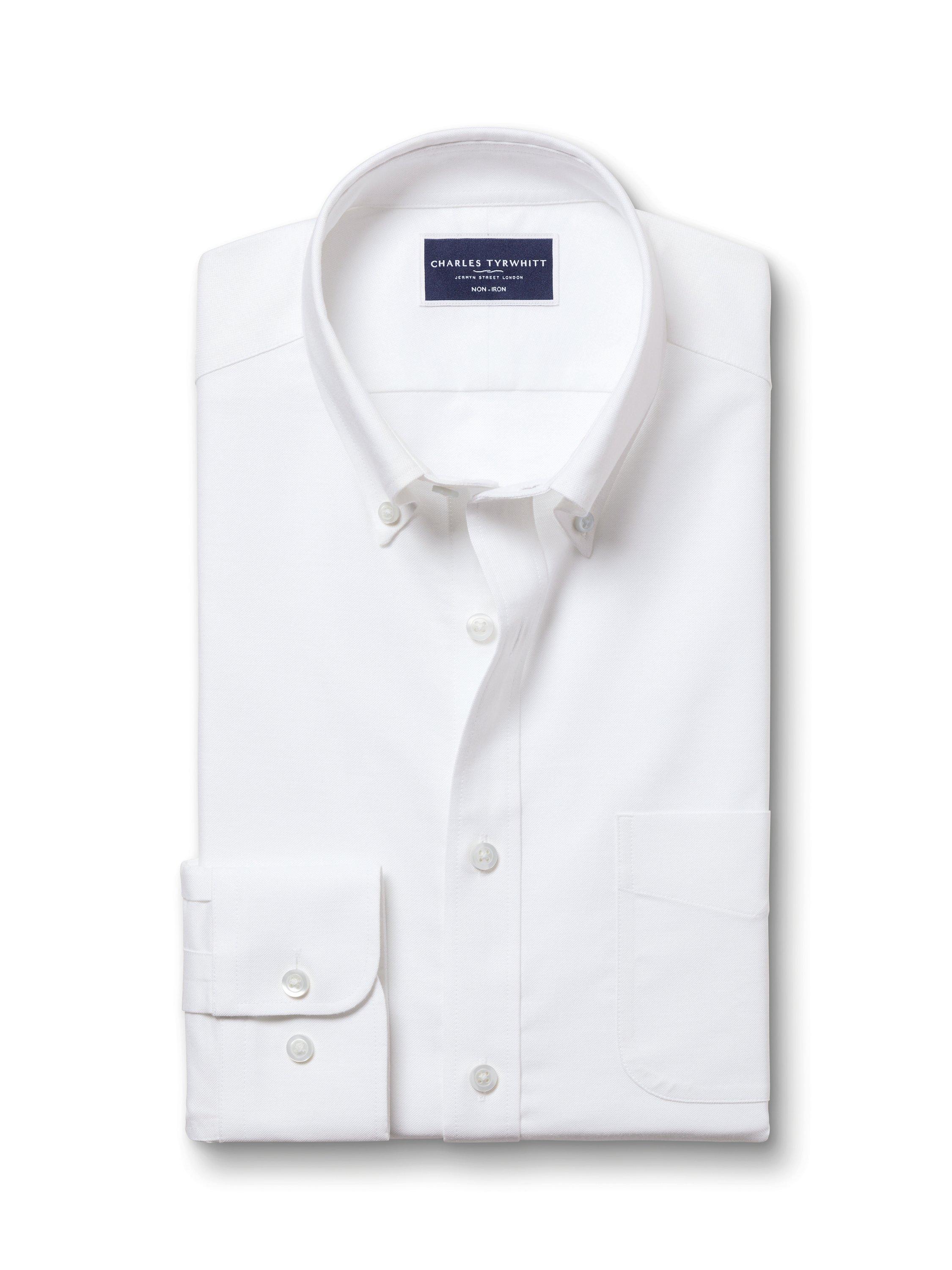 Product image 5 of 7, which shows Charles Tyrwhitt Cotton Stretch Non-Iron Shirt, White, S